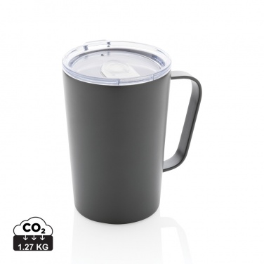 Logo trade promotional gifts picture of: RCS Recycled stainless steel modern vacuum mug with lid