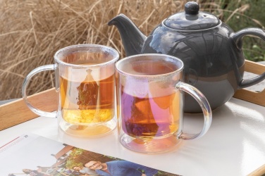 Logotrade promotional giveaway picture of: Deluxe double wall electroplated glass mug