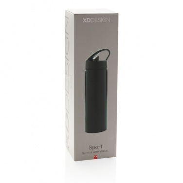 Logo trade promotional merchandise picture of: Sport bottle with straw