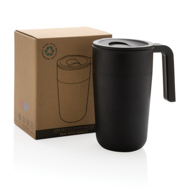 Logo trade promotional giveaway photo of: GRS Recycled PP and SS mug with handle