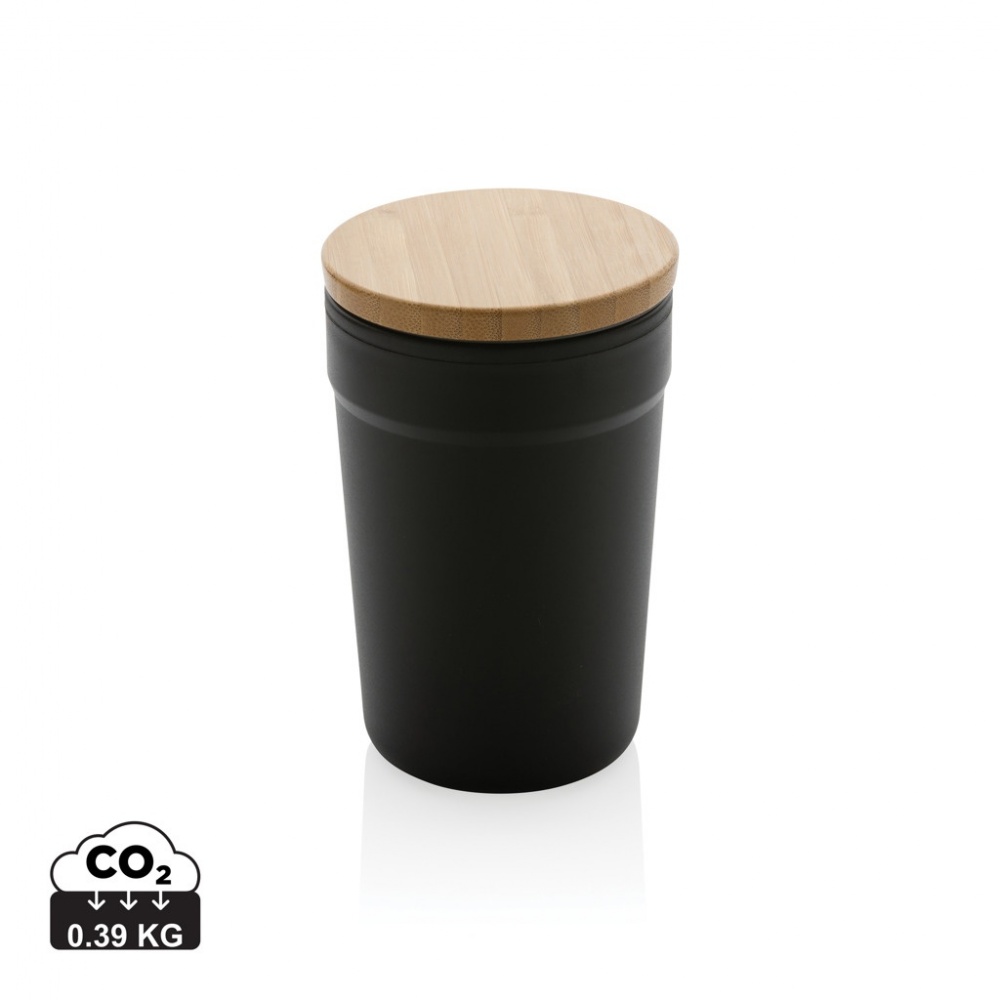 Logo trade business gift photo of: GRS certified recycled PP mug with bamboo lid