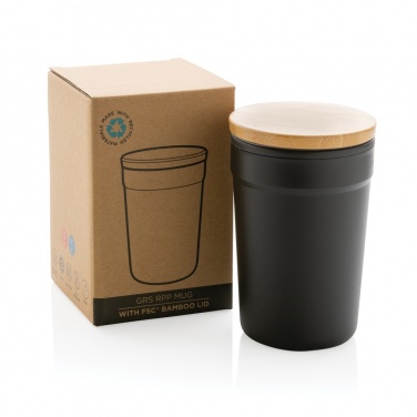 Logotrade promotional merchandise picture of: GRS certified recycled PP mug with bamboo lid