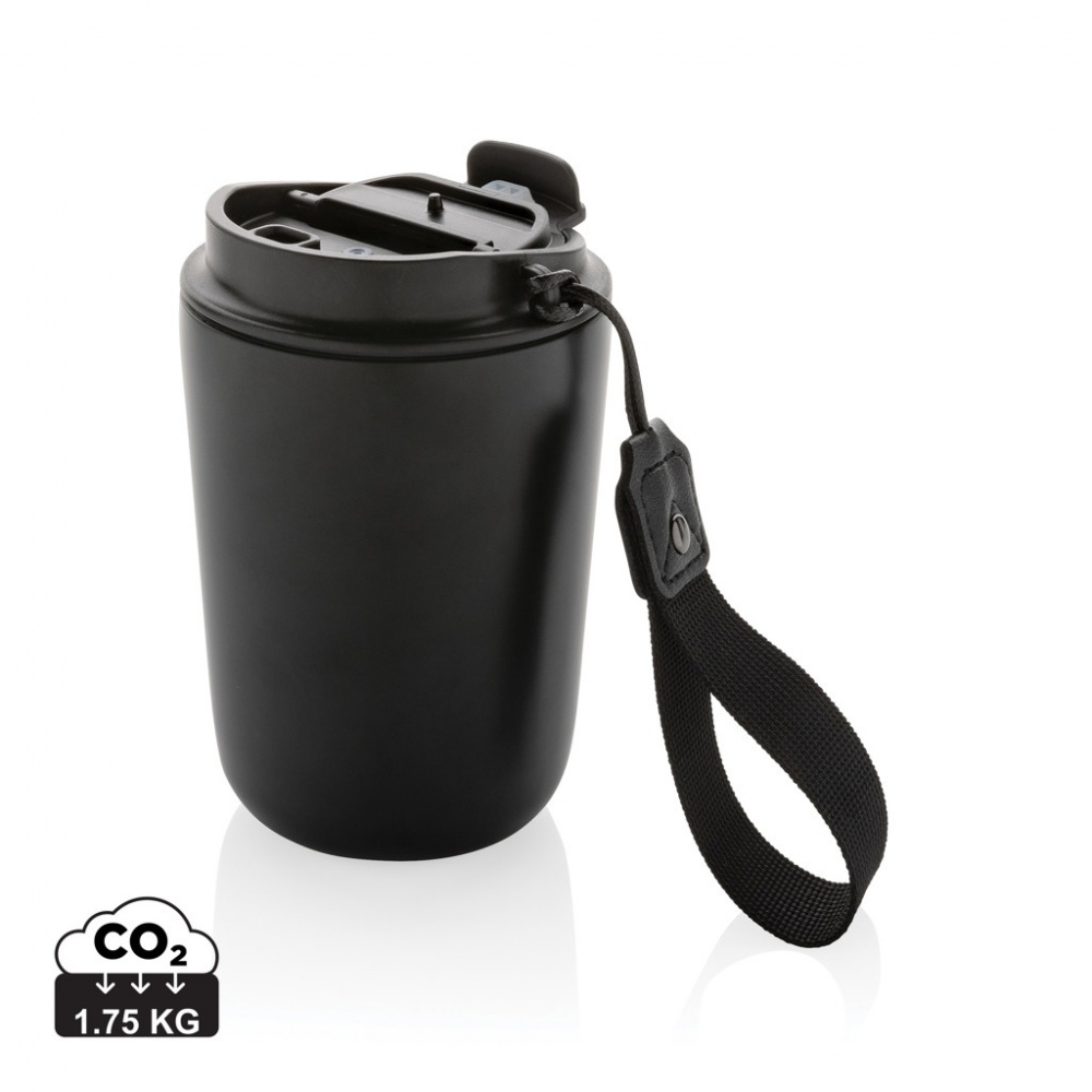 Logo trade corporate gift photo of: Cuppa RCS re-steel vacuum tumbler with lanyard
