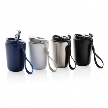 Logo trade promotional merchandise photo of: Cuppa RCS re-steel vacuum tumbler with lanyard