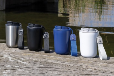 Logo trade promotional merchandise photo of: Cuppa RCS re-steel vacuum tumbler with lanyard