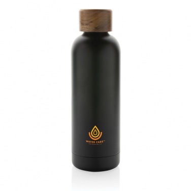 Logotrade promotional giveaway picture of: Wood RCS certified recycled stainless steel vacuum bottle