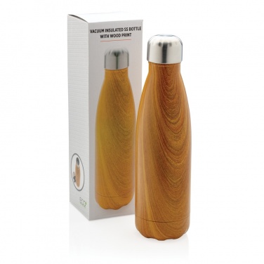 Logotrade promotional products photo of: Vacuum insulated stainless steel bottle with wood print
