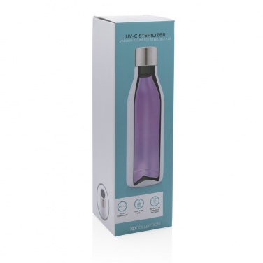 Logotrade promotional gift picture of: UV-C steriliser vacuum stainless steel bottle