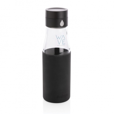 Logo trade promotional products image of: Ukiyo glass hydration tracking bottle with sleeve