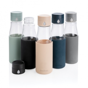 Logotrade promotional item image of: Ukiyo glass hydration tracking bottle with sleeve