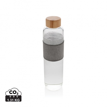 Logo trade promotional merchandise photo of: Impact borosilicate glass bottle with bamboo lid