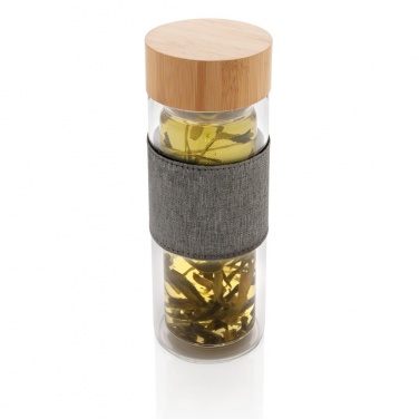 Logo trade advertising products image of: Impact double wall borosilicate glass bottle