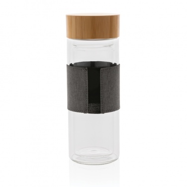 Logo trade promotional products image of: Impact double wall borosilicate glass bottle