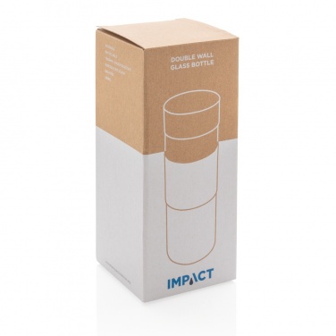 Logo trade promotional product photo of: Impact double wall borosilicate glass bottle