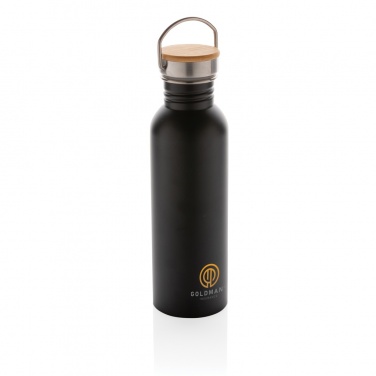 Logotrade promotional product picture of: Modern stainless steel bottle with bamboo lid