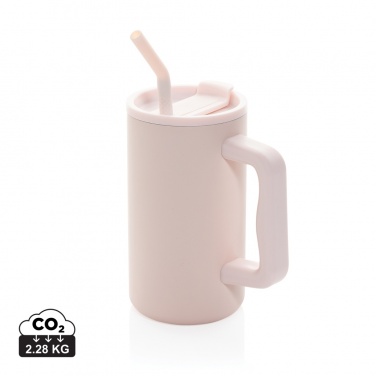Logo trade business gifts image of: Cube RCS certified recycled steel mug 800ml