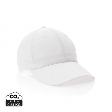 Logo trade promotional giveaways image of: Impact 6 panel 190gr Recycled cotton cap with AWARE™ tracer