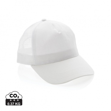 Logo trade promotional gift photo of: Impact AWARE™ Brushed rcotton 5 panel trucker cap 190gr