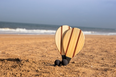 Logo trade corporate gifts image of: Wooden frescobol tennis set