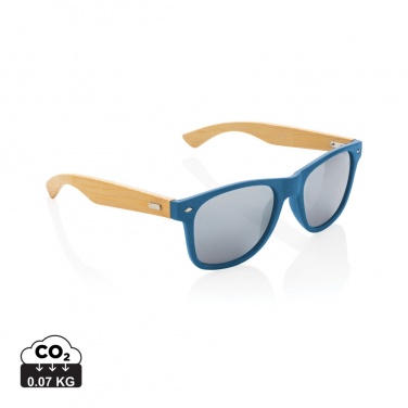 Logo trade promotional gift photo of: Bamboo and RCS recycled plastic sunglasses