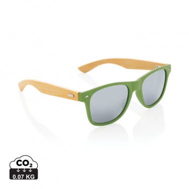 Logo trade corporate gifts image of: Bamboo and RCS recycled plastic sunglasses