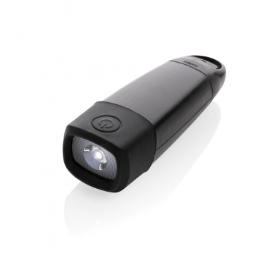 Logo trade corporate gifts image of: Lightwave RCS rplastic USB-rechargeable torch with crank