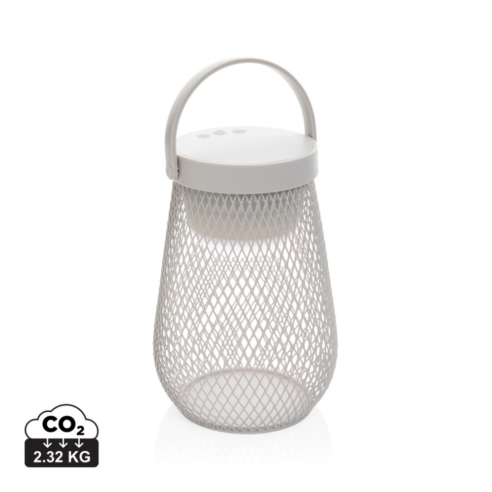 Logo trade business gifts image of: Aurora RCS recycled plastic USB re-chargeable table lamp