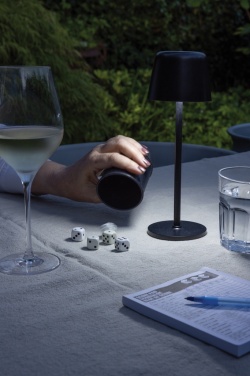 Logo trade promotional merchandise image of: Zenic RCS recycled plastic USB re-chargable table lamp