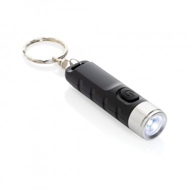 Logotrade advertising product picture of: Globix RCS recycled plastic USB re-chargeable keychain torch