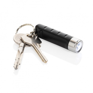 Logotrade promotional items photo of: Globix RCS recycled plastic USB re-chargeable keychain torch