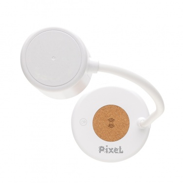 Logo trade business gift photo of: Zenara RCS recycled plastic and cork 15W wireless desk lamp