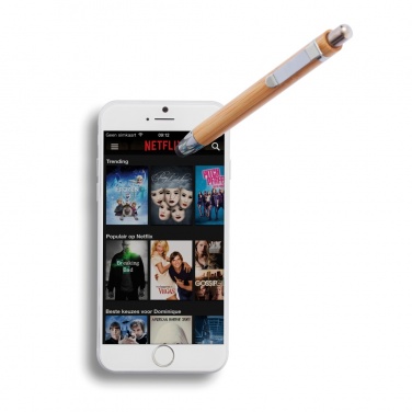 Logo trade promotional giveaways picture of: Bamboo stylus pen