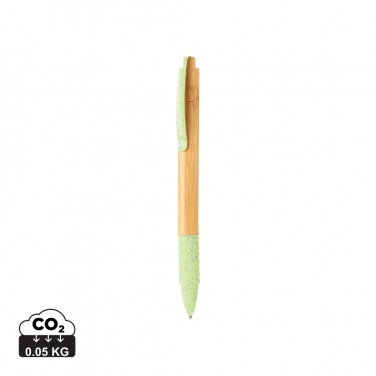 Logo trade promotional giveaways image of: Bamboo & wheat straw pen