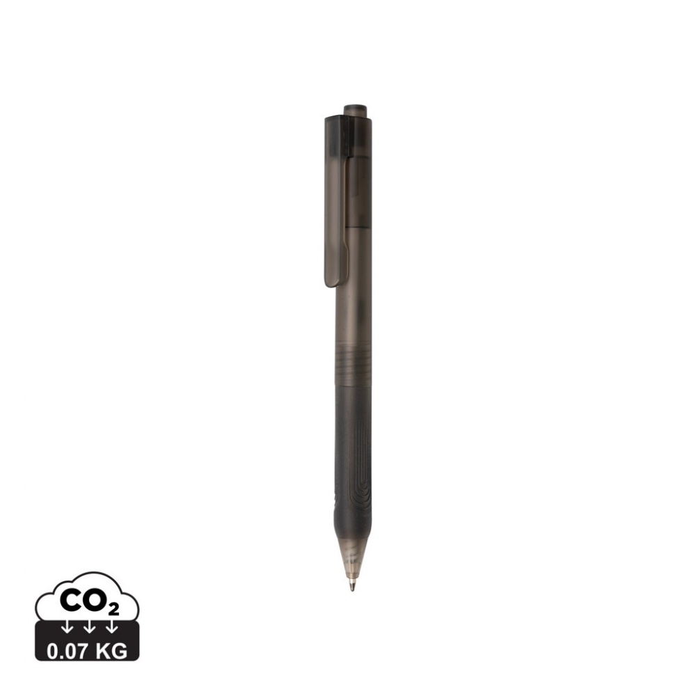 Logo trade promotional merchandise picture of: X9 frosted pen with silicone grip