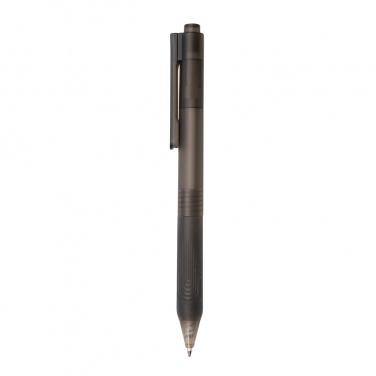 Logo trade promotional merchandise picture of: X9 frosted pen with silicone grip