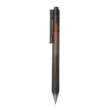 Logo trade business gift photo of: X9 frosted pen with silicone grip