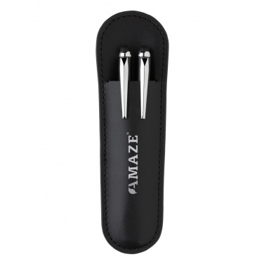 Logo trade corporate gifts picture of: Swiss Peak deluxe pen set in PU pouch