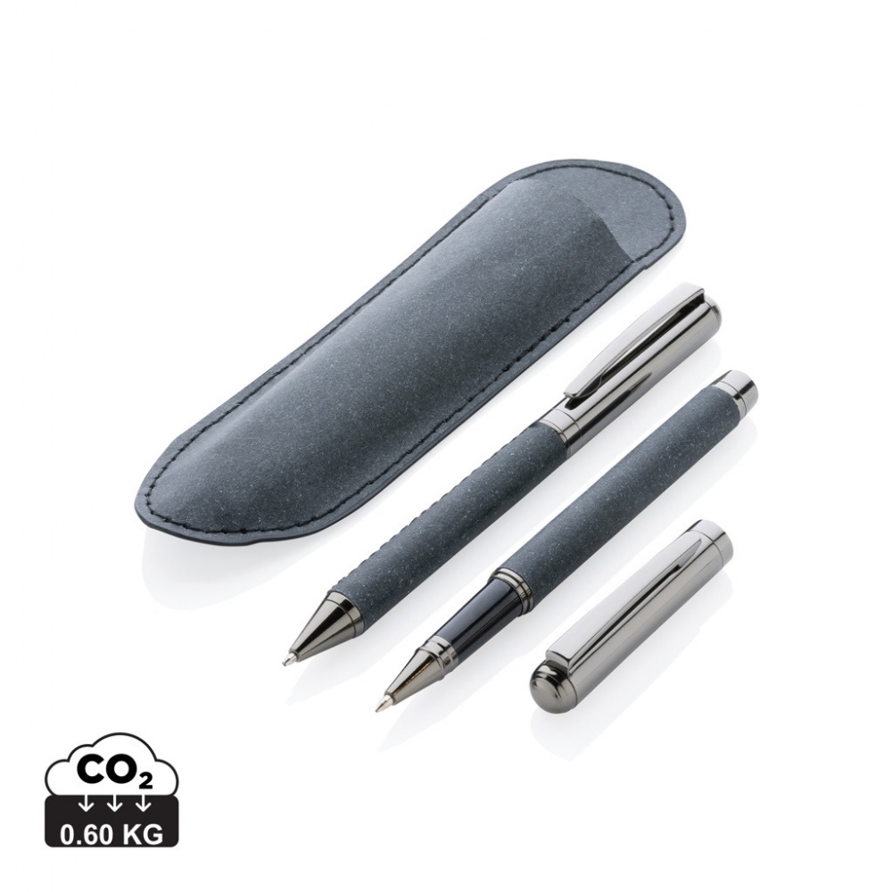 Logo trade promotional product photo of: Recycled leather pen set