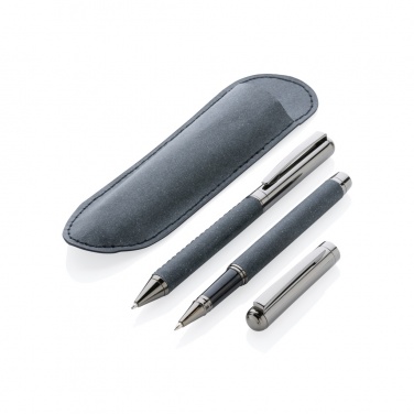 Logotrade promotional giveaway picture of: Recycled leather pen set