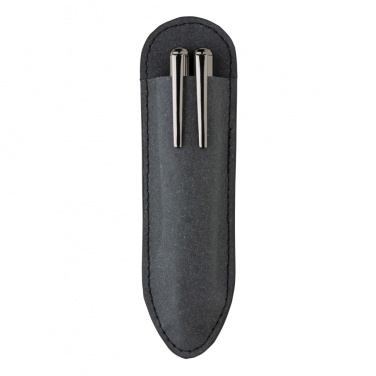 Logo trade promotional giveaway photo of: Recycled leather pen set