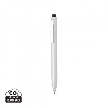 Logo trade promotional items image of: Kymi RCS certified recycled aluminium pen with stylus
