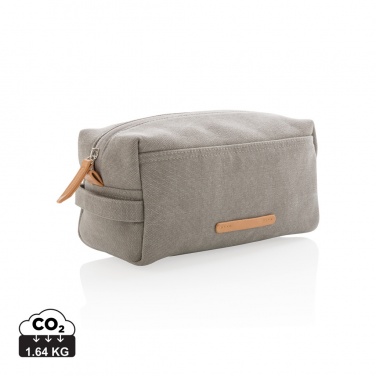 Logo trade promotional merchandise image of: Canvas toiletry bag PVC free