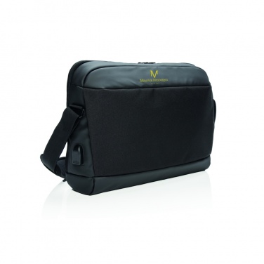 Logo trade promotional products image of: Madrid RFID USB 15.6" laptop bag PVC free