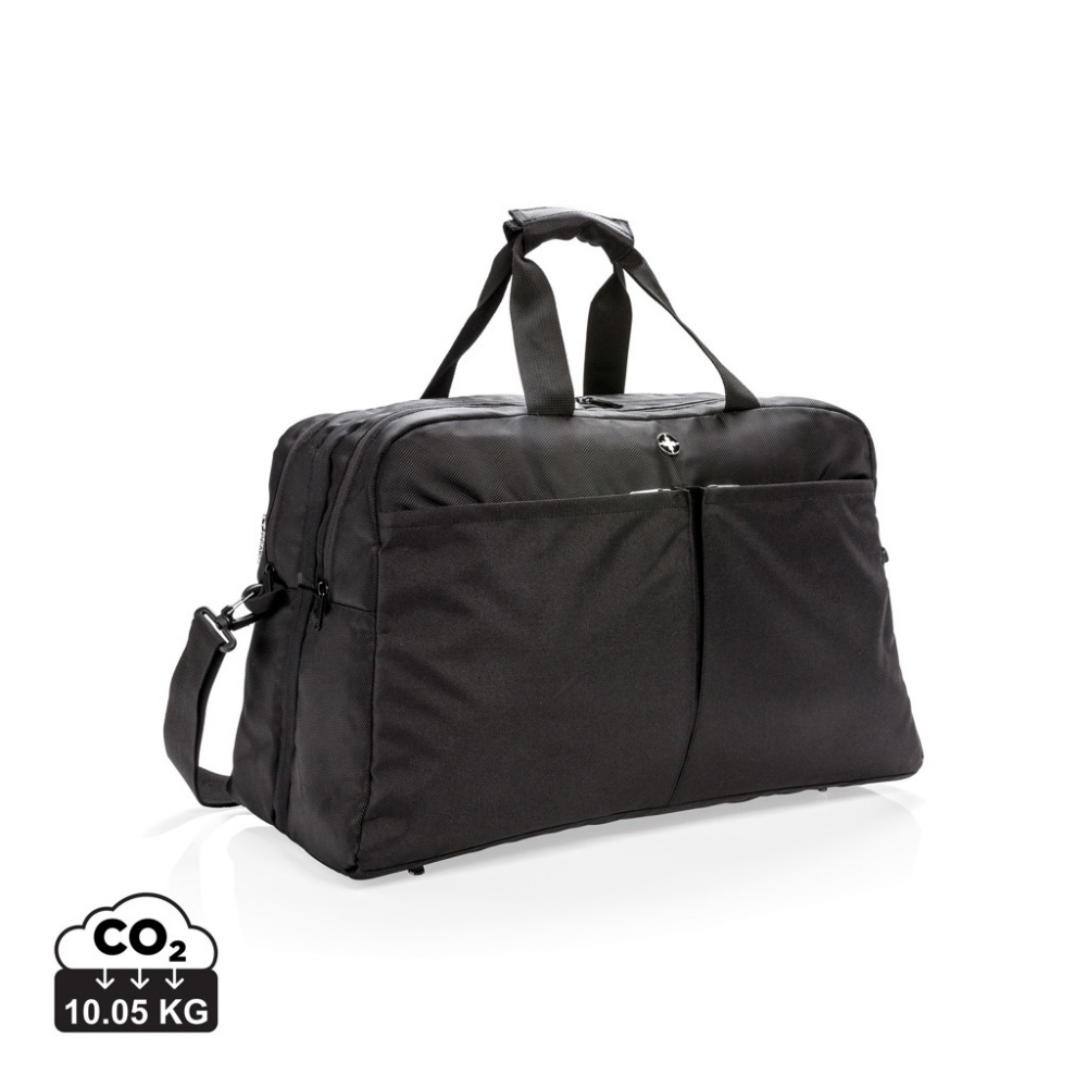 Logo trade promotional merchandise image of: Swiss Peak RFID duffle with suitcase opening