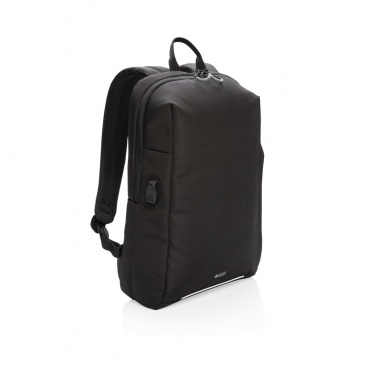 Logo trade corporate gifts picture of: Swiss Peak AWARE™ RFID and USB A laptop backpack