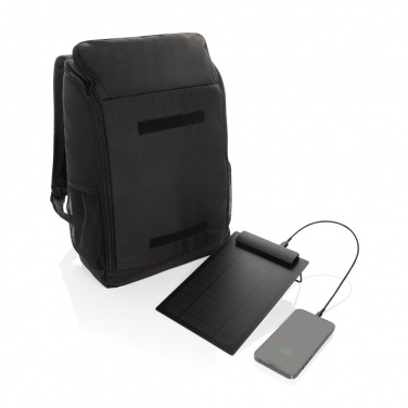 Logotrade promotional giveaways photo of: Pedro AWARE™ RPET deluxe backpack with 5W solar panel