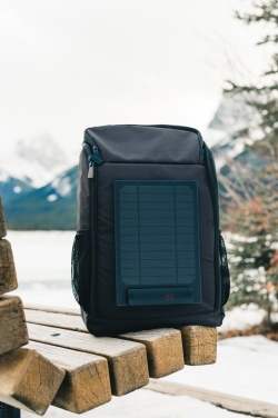 Logo trade corporate gifts picture of: Pedro AWARE™ RPET deluxe backpack with 5W solar panel