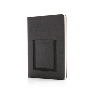 Logo trade business gift photo of: Deluxe A5 Notebook with phone pocket