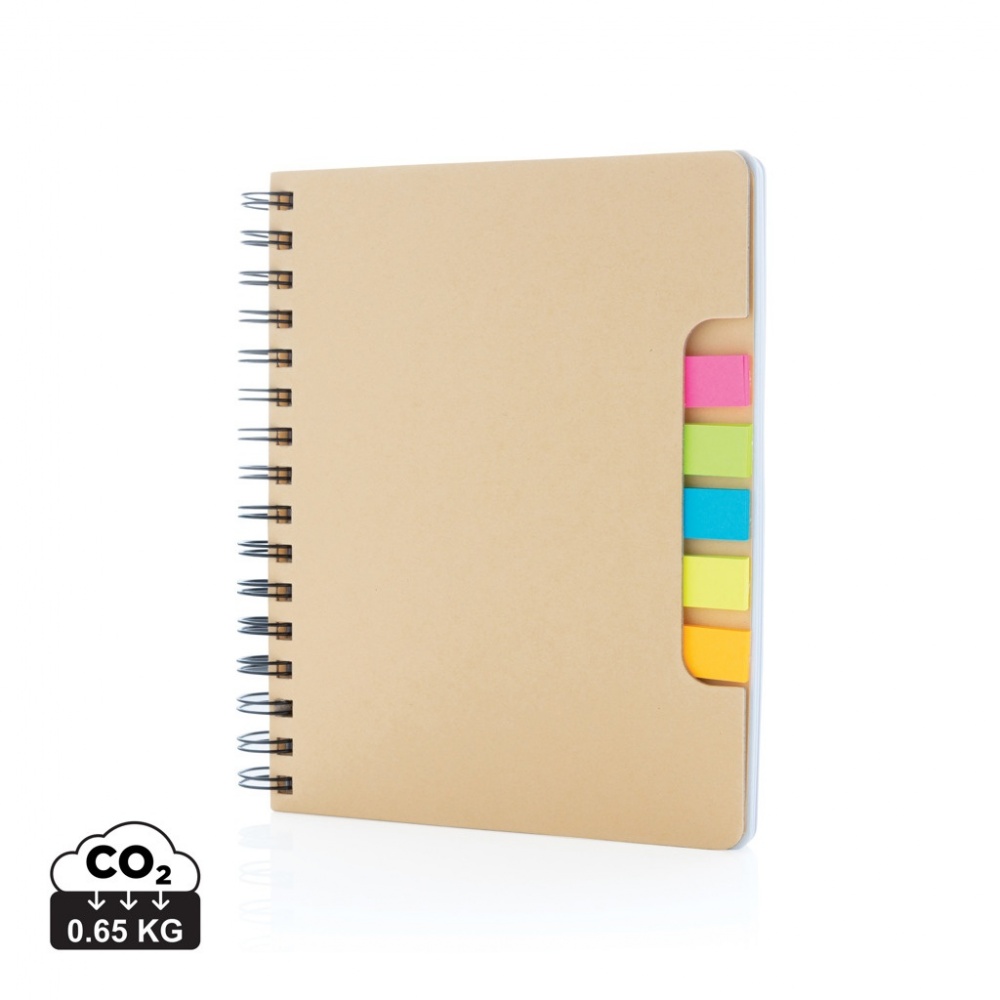 Logotrade advertising product image of: A5 Kraft spiral notebook with sticky notes