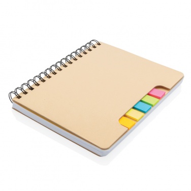 Logotrade promotional gift picture of: A5 Kraft spiral notebook with sticky notes